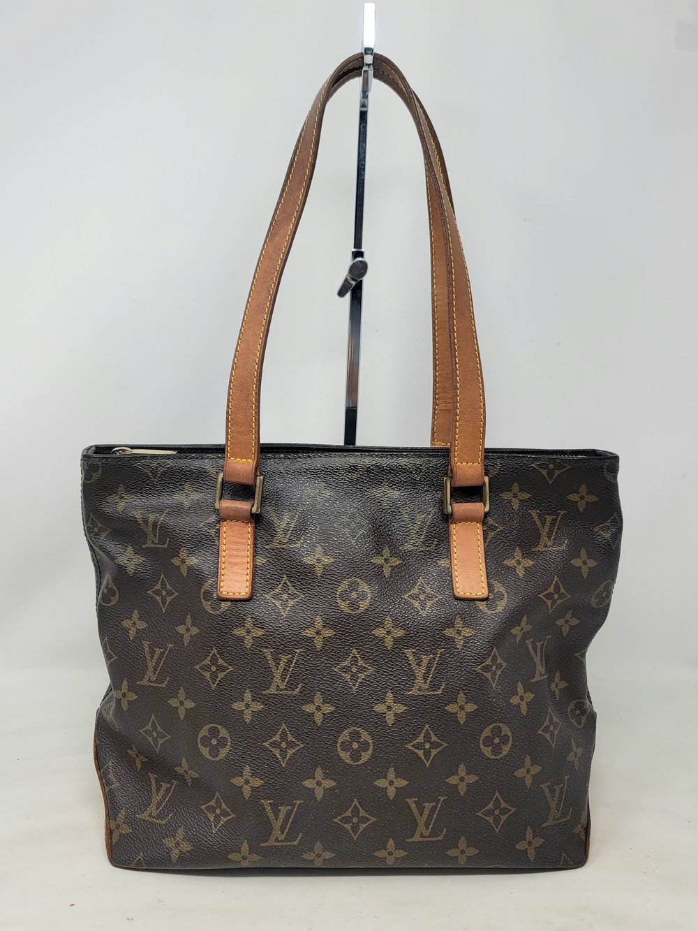 Louis Vuitton Cabas Piano Monogram Canvas Leather Shoulder Bag Authentic DU0072